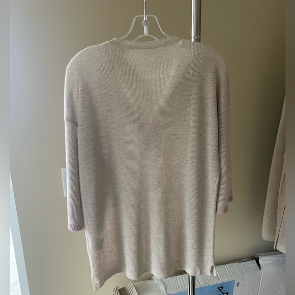 Gerard Darel cream viscose top with pink trim - Picture 2 of 2